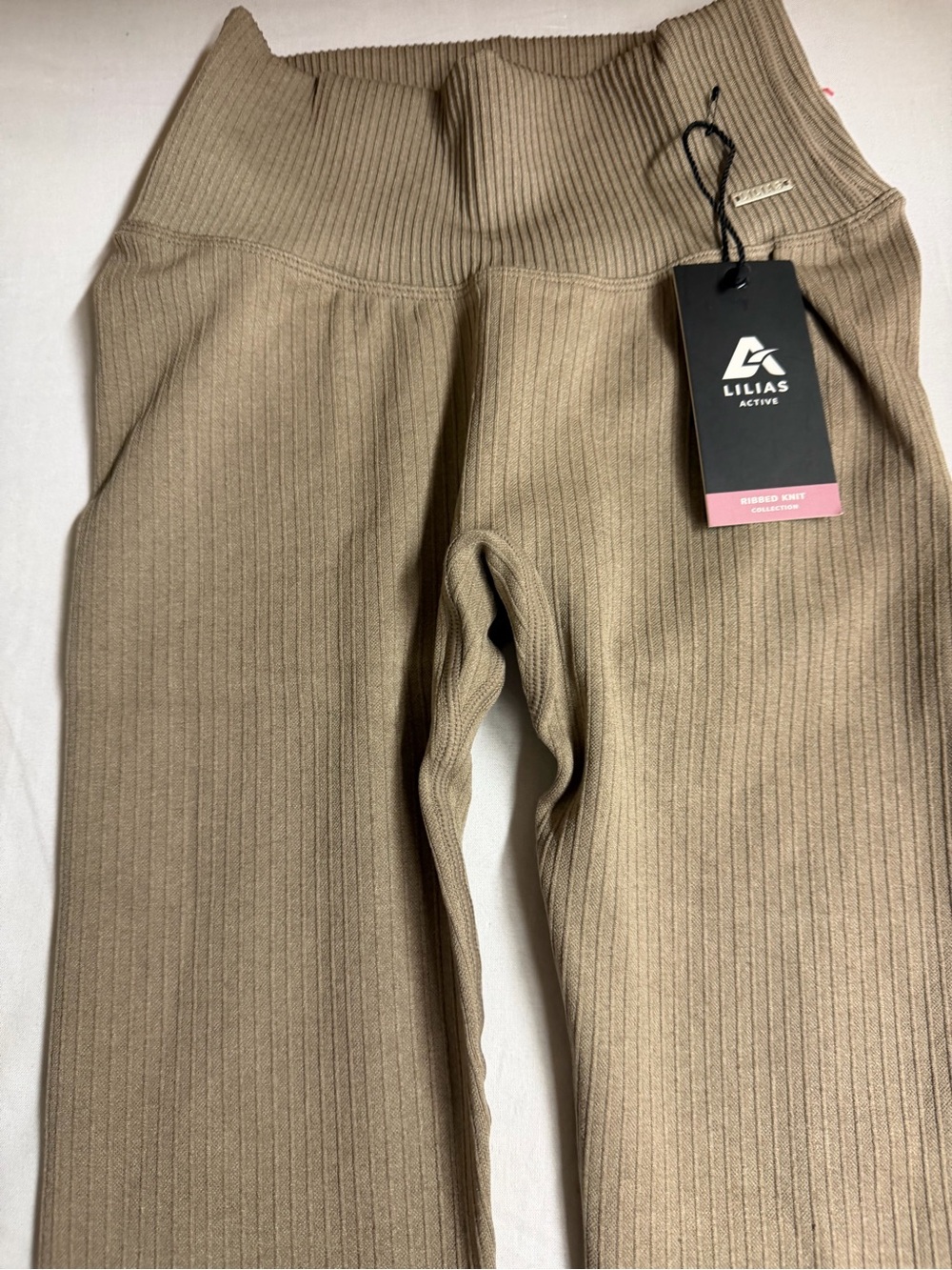 Ribbed Knit Bottoms in Tan